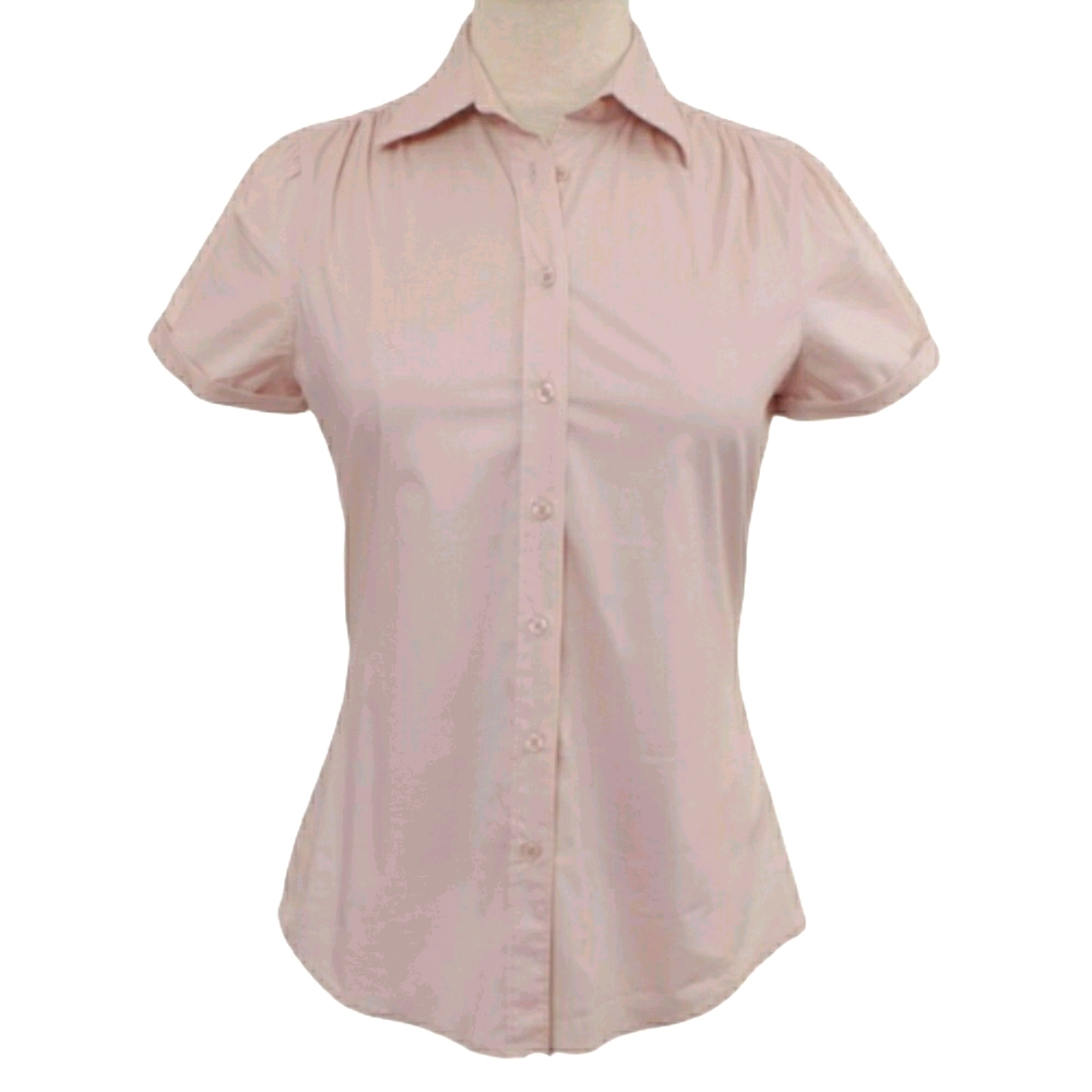 Jacob Blush Stretch Cotton Blend Short Sleeve Shirt- Sz. Sm